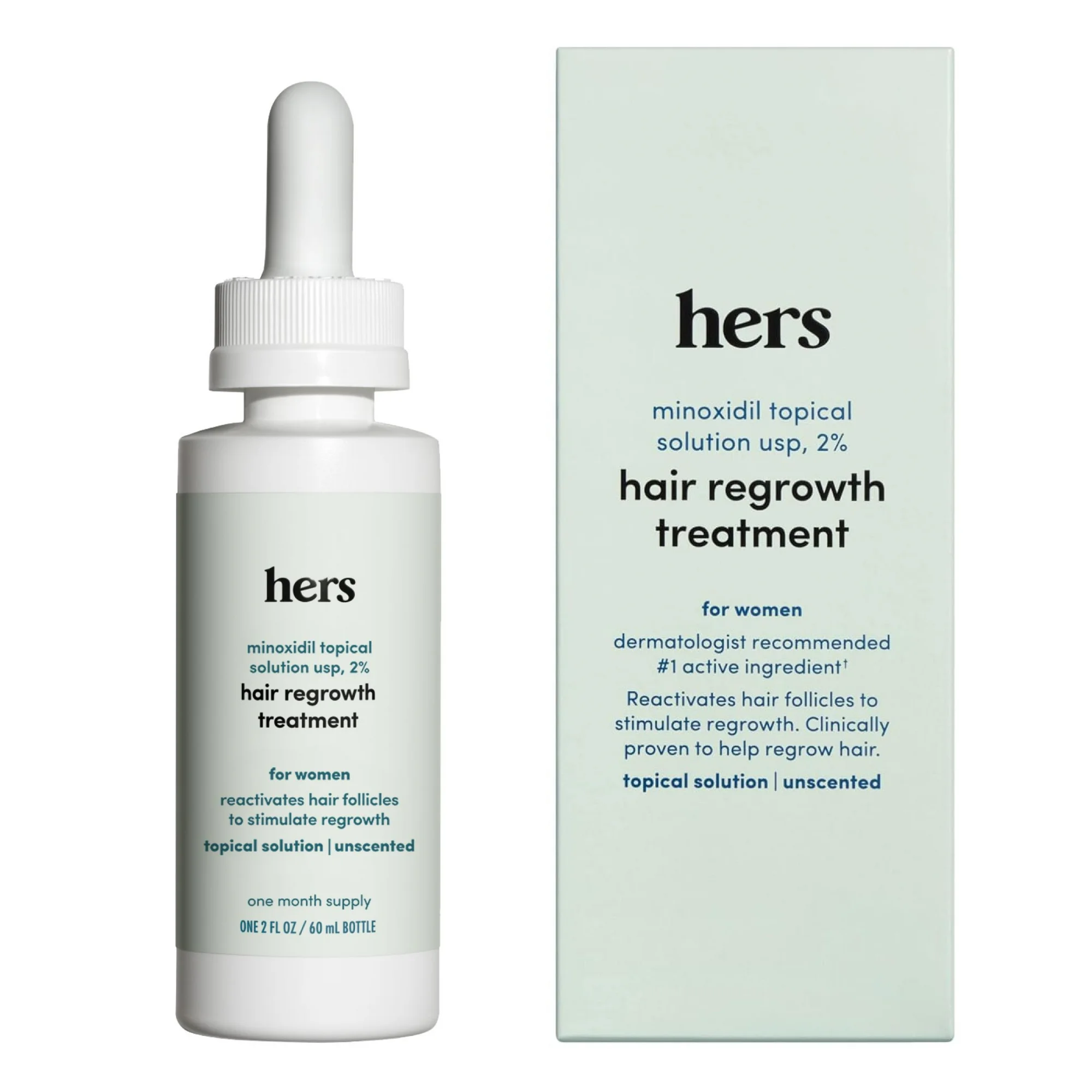 Hers Minoxidil 2% Topical Solution, Hair Regrowth Treatment for Women