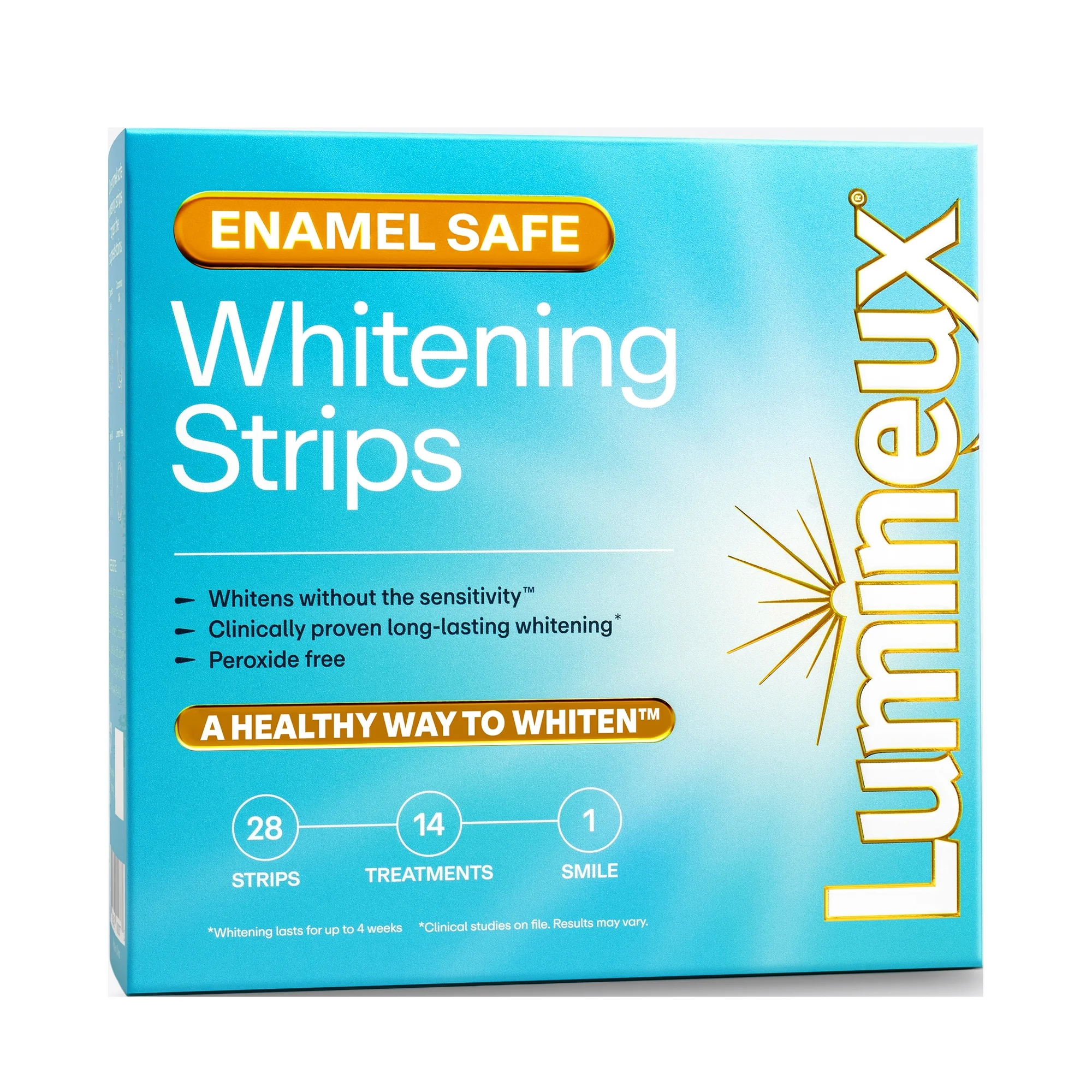 Lumineux Enamel-Safe & Peroxide-Free Teeth Whitening Strips, Dentist Formulated